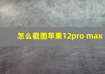 怎么截图苹果12pro max